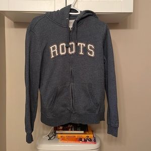 Slate Blue Roots Zip Up Hoodie